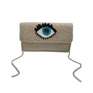 Evil Eye Beaded Clutch Bag